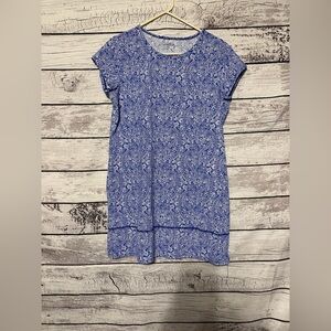 Lands’ End Blue Paisley Short Sleeve Stretch Dress Size M/P 10–12